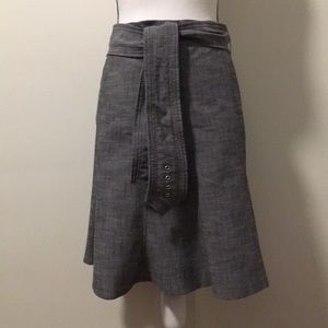 Harve B grey menswear fabric flair skirt
